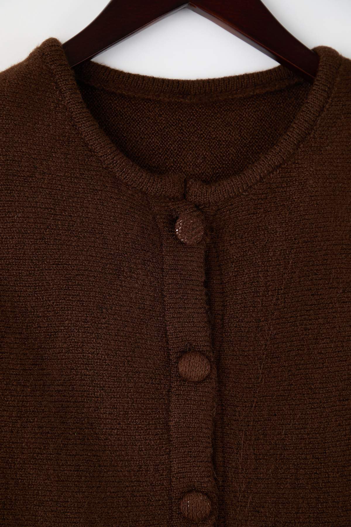 Trendyolmilla Bordo Bisiklet Yaka Etek Ucu Volanlı Triko Hırka TWOAW26HI00232