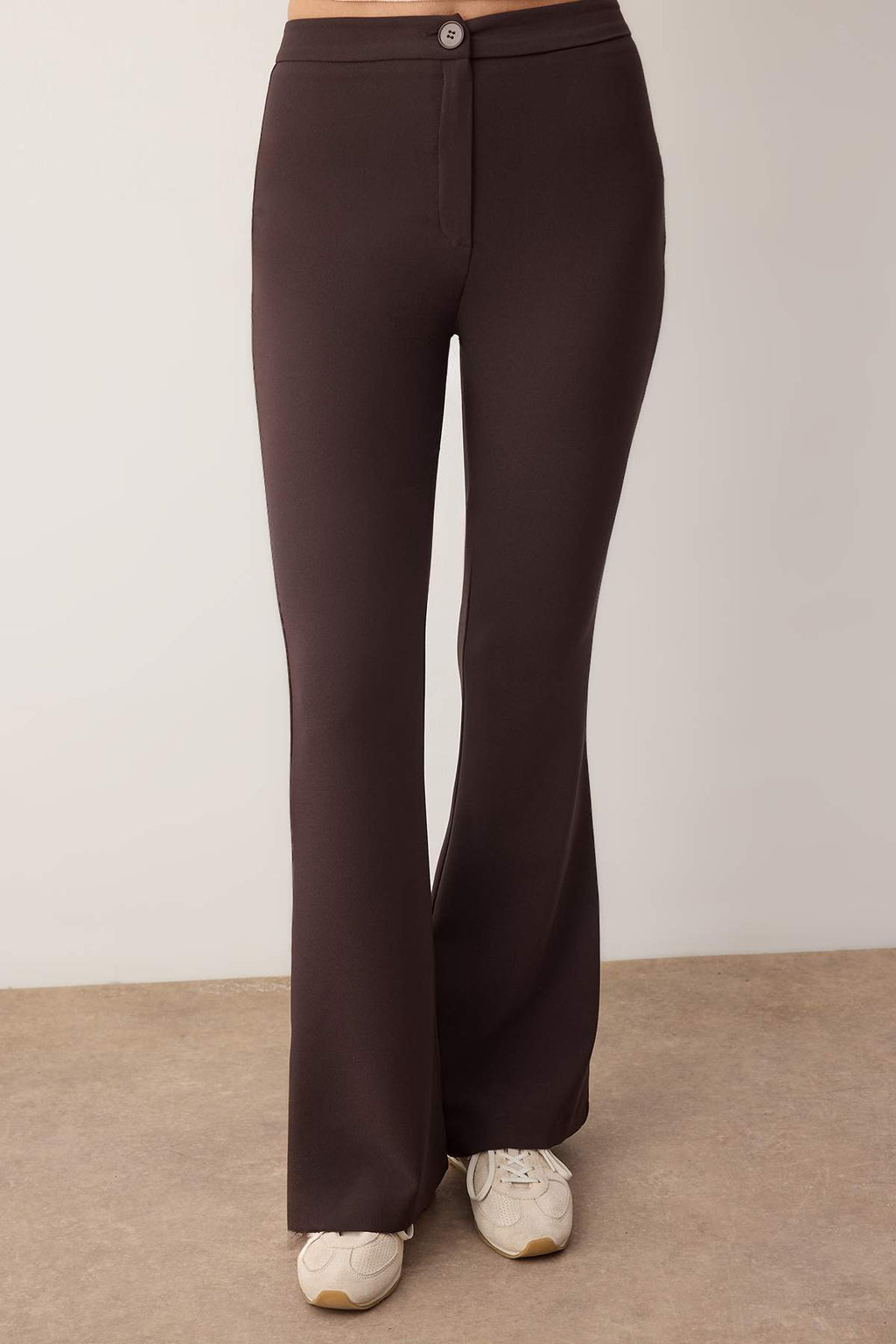 Trendyolmilla Gri İspanyol Paça Flare Bootcut Dokuma Kumaş Pantolon TOFAW19BB0581