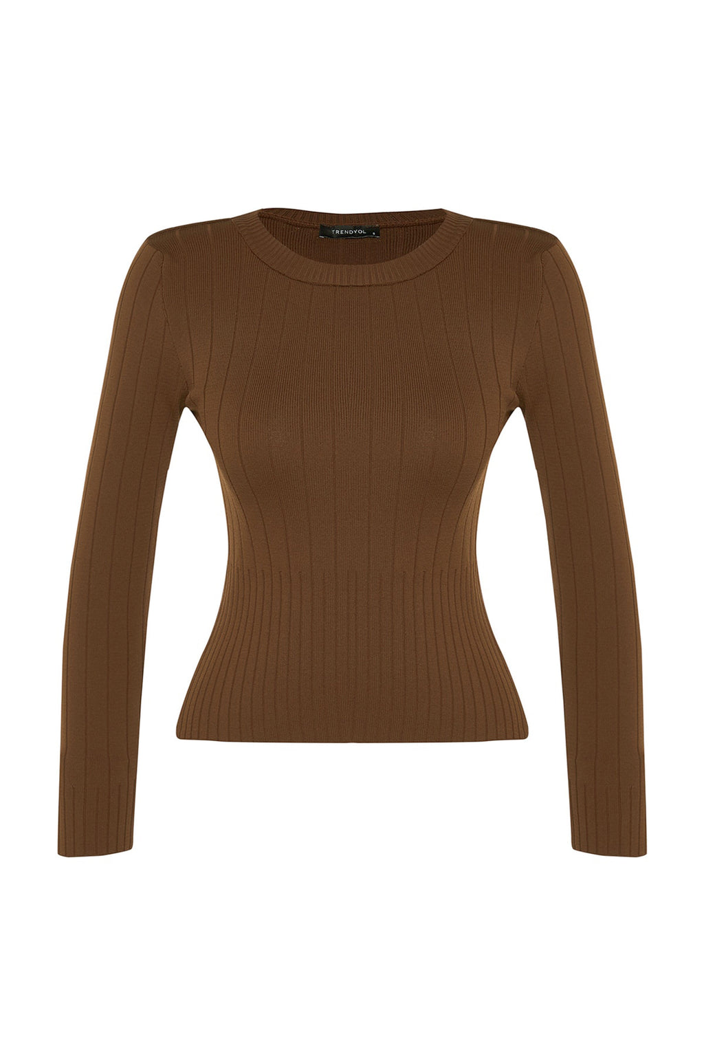 Trendyolmilla Kahverengi Basic Bisiklet Yaka Triko Kazak TWOAW23KZ01249