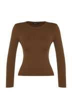 Trendyolmilla Kahverengi Basic Bisiklet Yaka Triko Kazak TWOAW23KZ01249