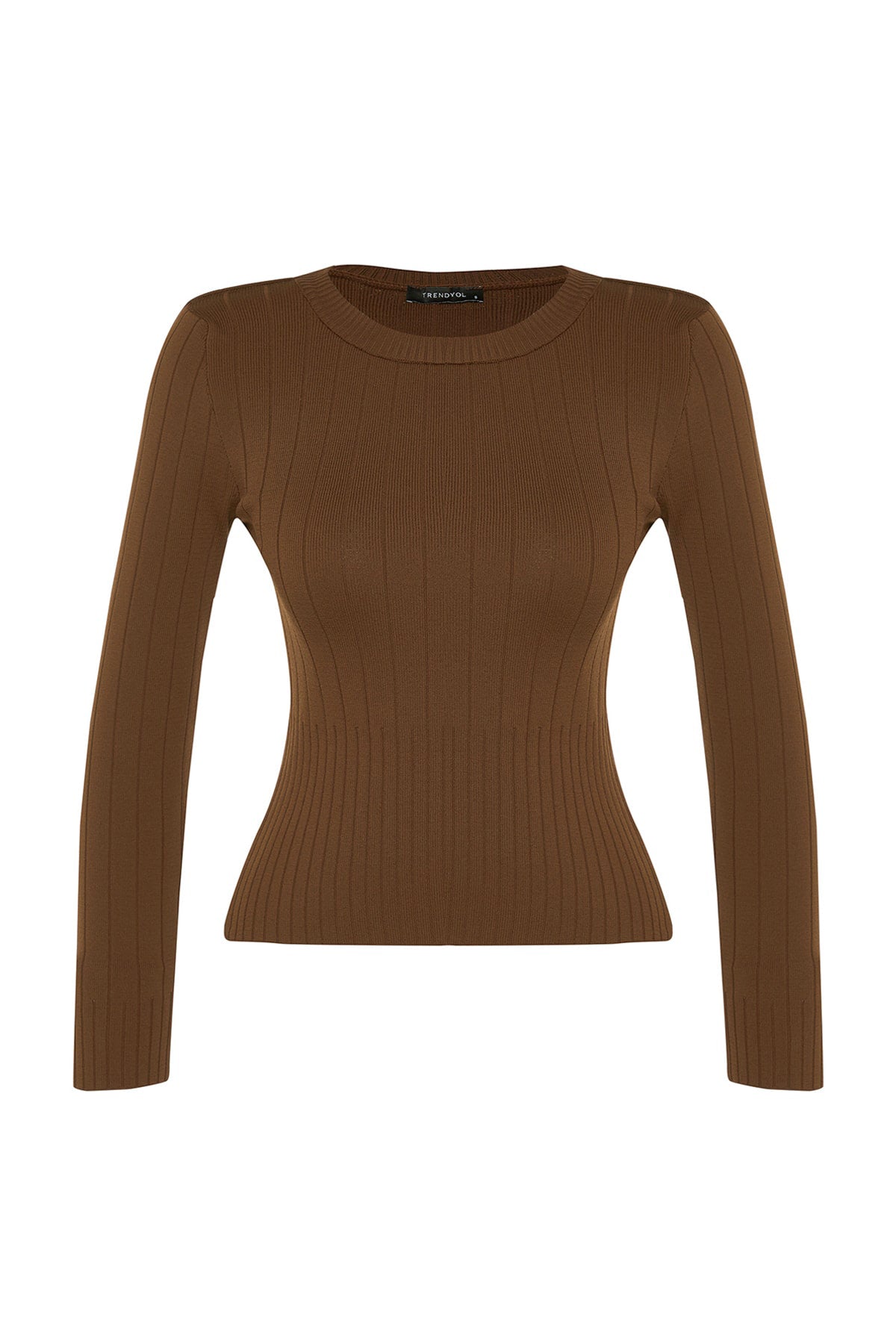 Trendyolmilla Kahverengi Basic Bisiklet Yaka Triko Kazak TWOAW23KZ01249