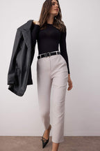 Trendyolmilla Siyah Basic Cigarette Dar Paça Dokuma Kumaş Pantolon TWOSS19ST0038