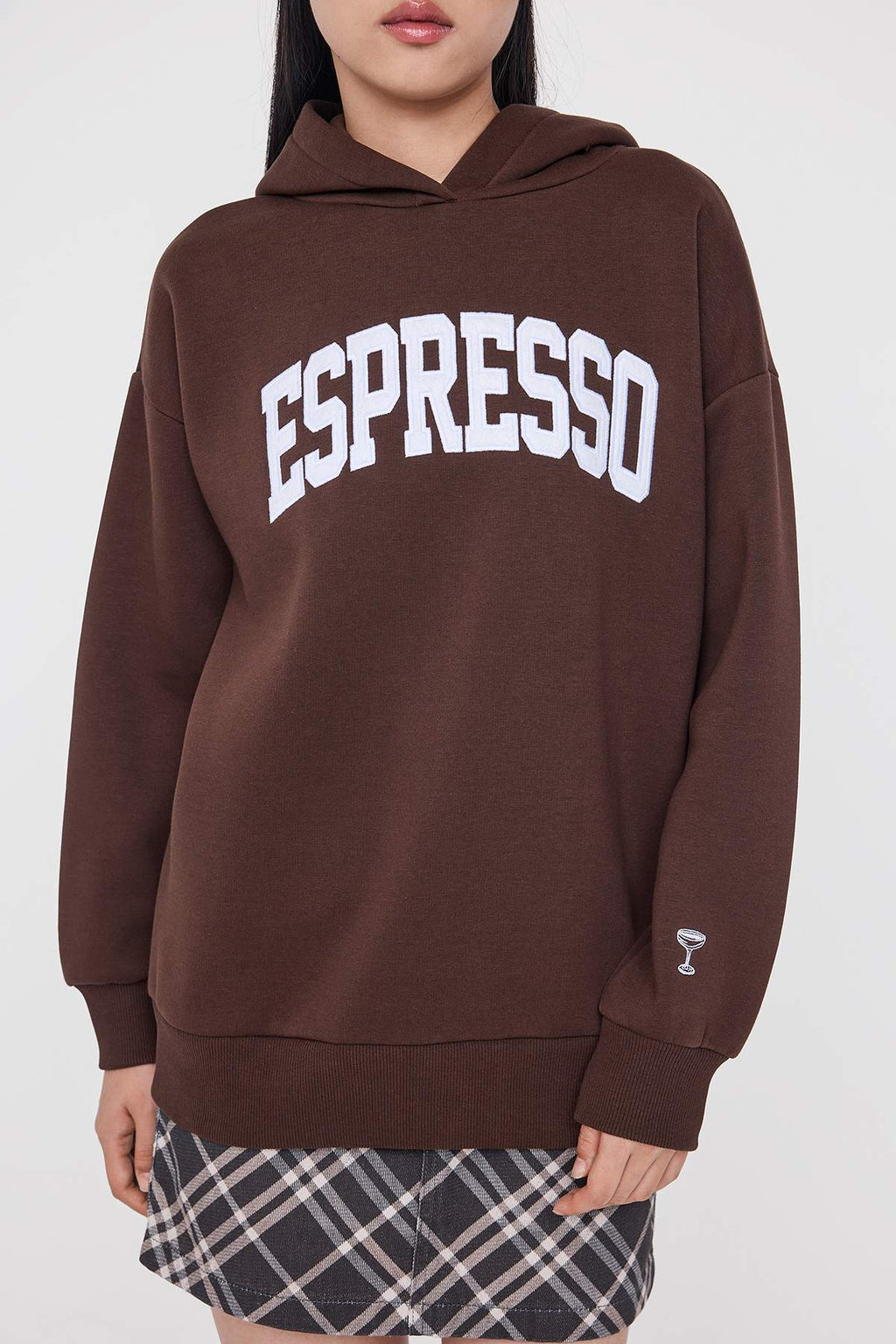 Teen Koyu Kahverengi Oversize/Geniş Kalıp Nakışlı Örme Sweatshirt TWOAW26SW00157