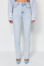Trendyolmilla Antrasit Yüksek Bel Comfort/Esnek Bootcut Jeans TWOAW23JE00657