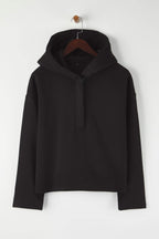 Trendyolmilla Siyah Kalın İçi Polarlı Yarım Pat Fermuarlı Oversize Kapüşonlu Örme Sweatshirt TWOAW26SW00060