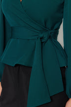 Trendyolmilla Ekru Kruvaze Bağlama Detaylı Dokuma Dokuma Bluz TWOAW20BZ1089