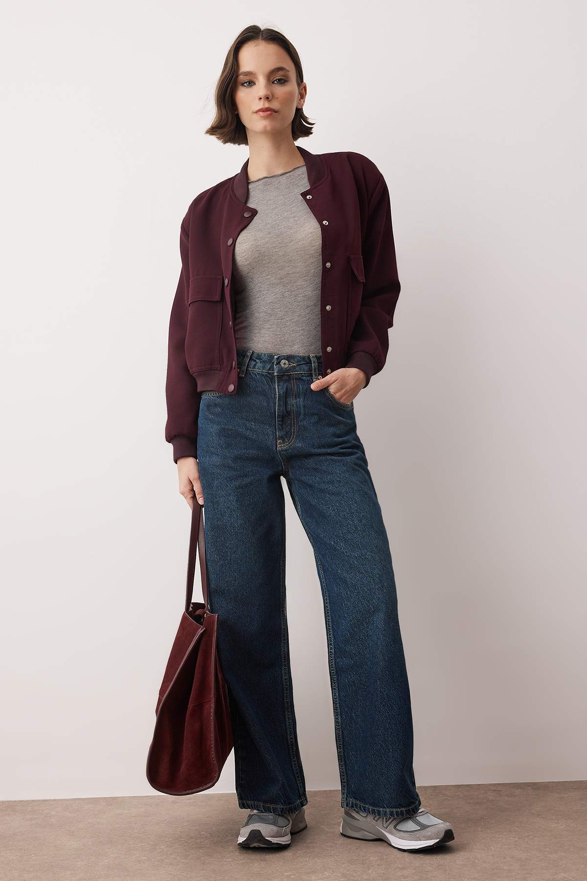 Trendyolmilla Vizon Yüksek Bel Bilek Boy Culotte %100 Pamuklu Jeans TWOAW26JE00190