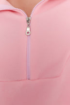 Trendyolmilla Açık Mavi  Fermuarlı Dik Yaka Polar Regular/Normal Kesim Örme Sweatshirt TWOAW21SW0758