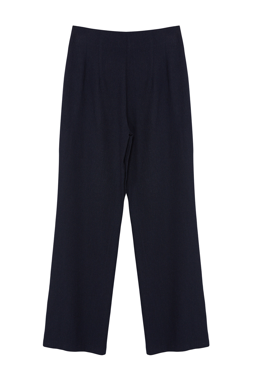 Lacivert Keten GörünümlüWide Leg/Geniş Paça Yüksek Bel Dokuma Pantolon TWOSS24PL00169