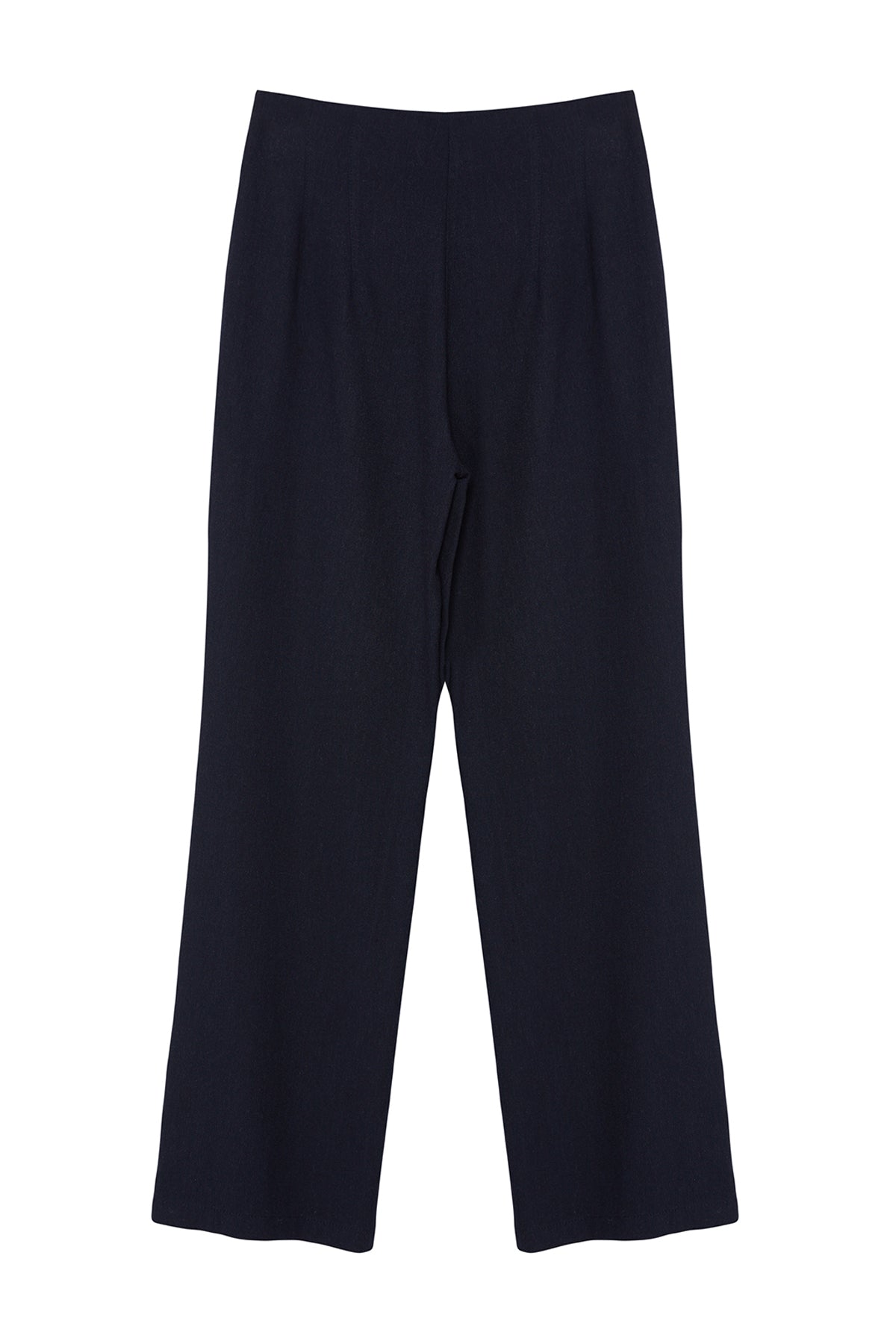 Lacivert Keten GörünümlüWide Leg/Geniş Paça Yüksek Bel Dokuma Pantolon TWOSS24PL00169