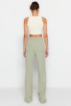 Trendyolmilla More Sustainable Mint %100 Tencel™ Düşük Bel Wide Leg Jeans TWOSS23JE00219