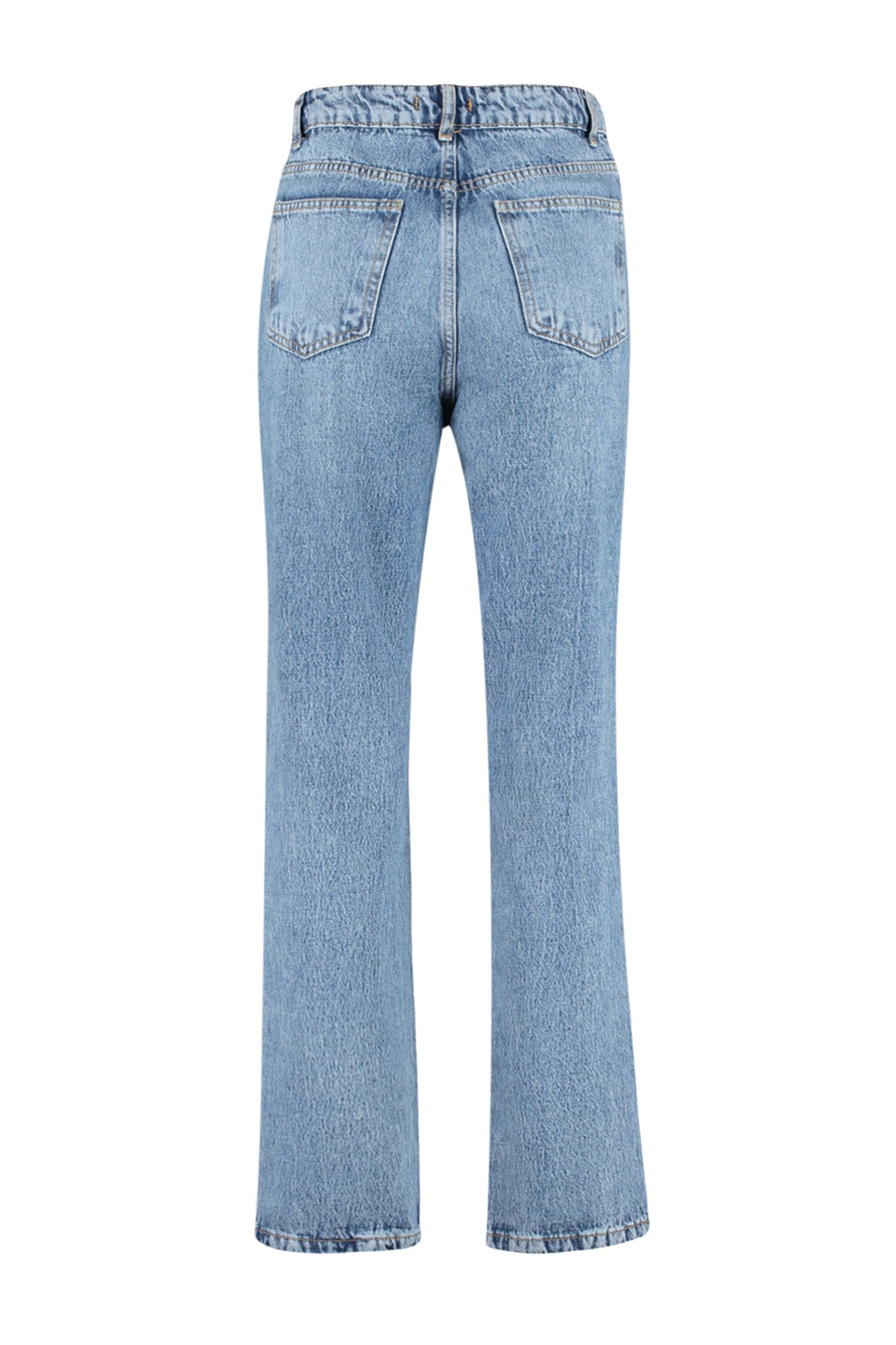Trendyolmilla Mavi Yüksek Bel Düz Kesim Straight %100 Pamuk Non-Stretch Jeans TWOSS23JE00089