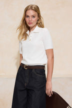 Trendyolmilla Sarı Polo Yaka Premium İplik / Özel İplik Triko İnce Bluz TWOSS25BZ00184