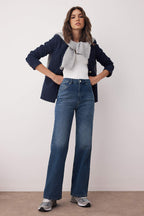 Trendyolmilla Gece Mavisi Yüksek Bel Wide Leg Jeans TWOSS25JE00172
