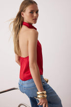 Trendyolmilla Siyah-Beyaz Animal Zebra Desenli Saten Degaje Party Bluz TPRAW26BZ00003