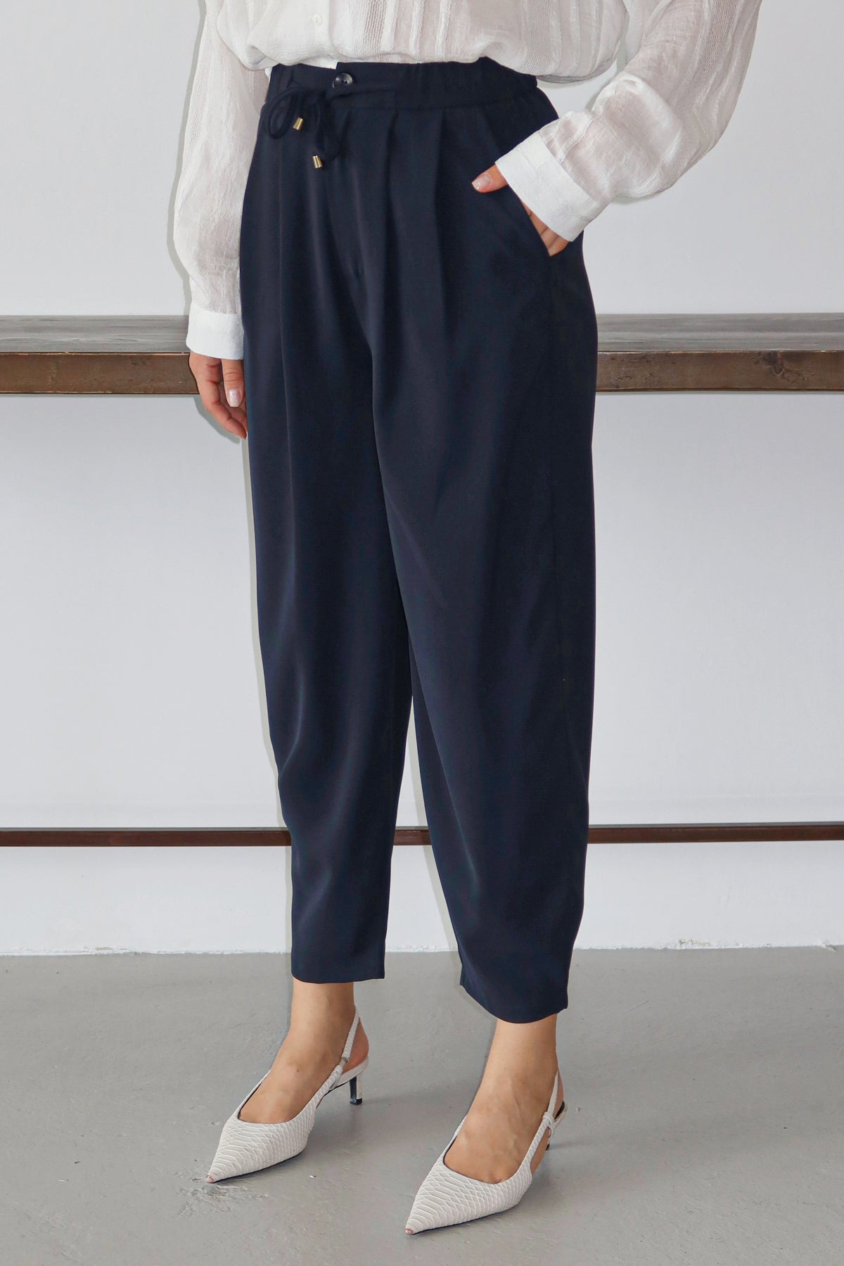 Trendyolmilla Açık Haki Şalvar/Harem Bağcıklı Pantolon TWOSS25PL00126