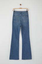 Trendyolmilla Mavi Yüksek Bel Comfort/Esnek İspanyol Paça Flare Jeans TWOAW26JE00095
