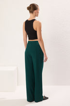 Trendyolmilla Açık Mavi Wide Leg/Geniş Paça Pilili Dokuma Kumaş Pantolon TWOSS21PL0189