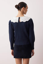 Trendyolmilla Taş Yumuşak Dokulu Gömlek Yaka Garnili Triko Kazak TWOAW26KZ00051