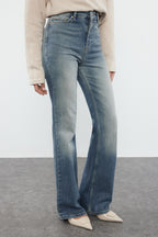 Trendyolmilla Antrasit Yüksek Bel Comfort/Esnek Flare Jeans TWOAW25JE00096