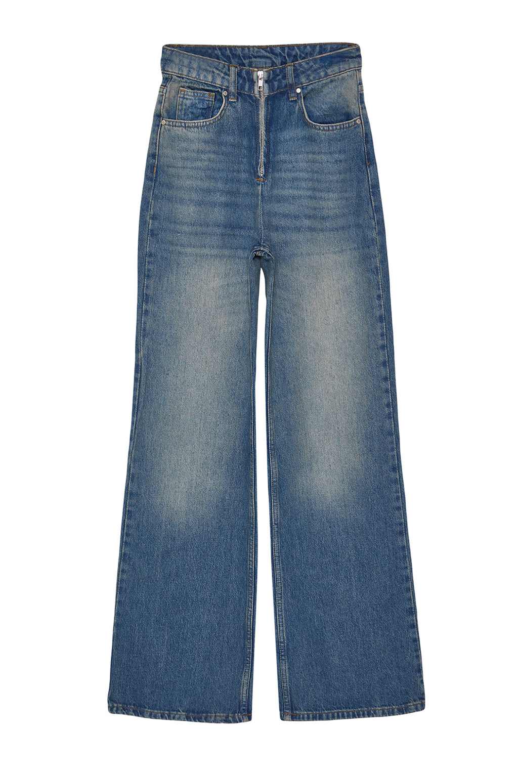 Mavi More Sustainable Soluk Efekt Vintage Fermuar Detaylı Yüksek Bel Wide Leg Jeans TWOAW24JE00315