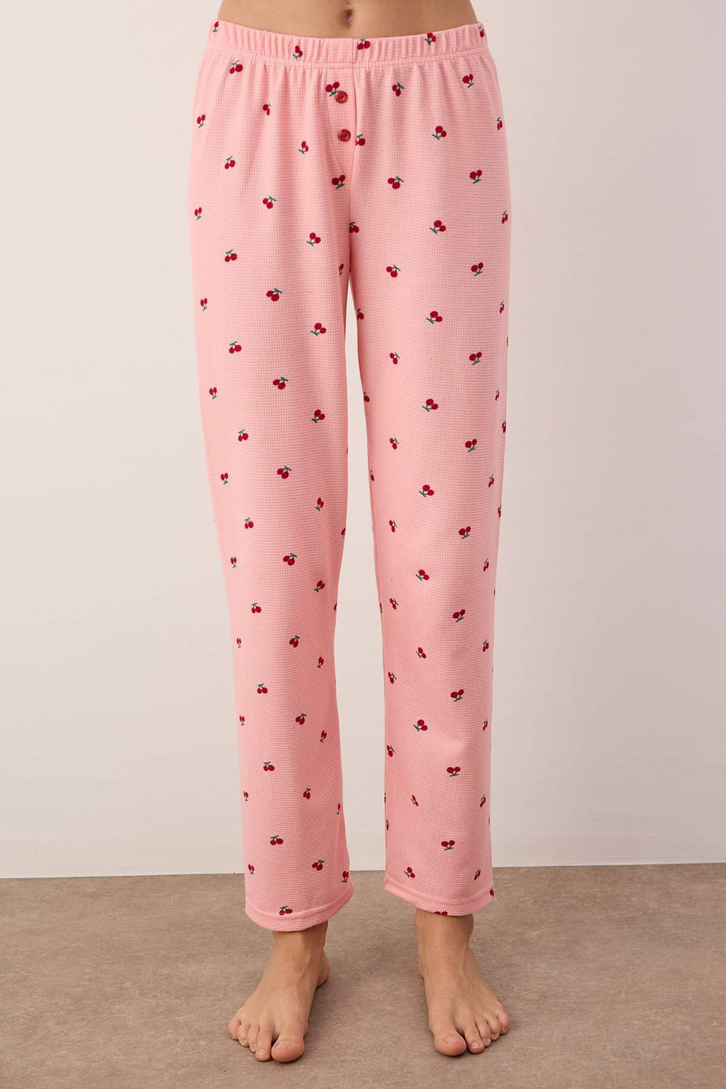 Trendyolmilla Lacivert Fermuarlı Yumuşak Kışlık Waffle Örme Pijama Takımı THMAW26PT00186