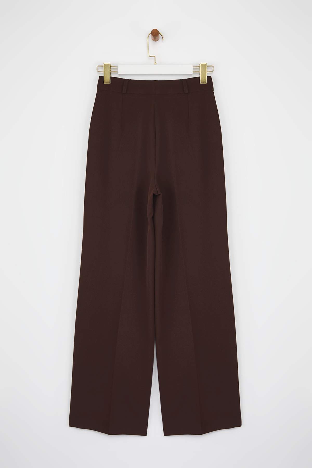 Trendyolmilla Bordo Pilili Wide Leg/Geniş Paça  Pantolon TWOAW25PL00109