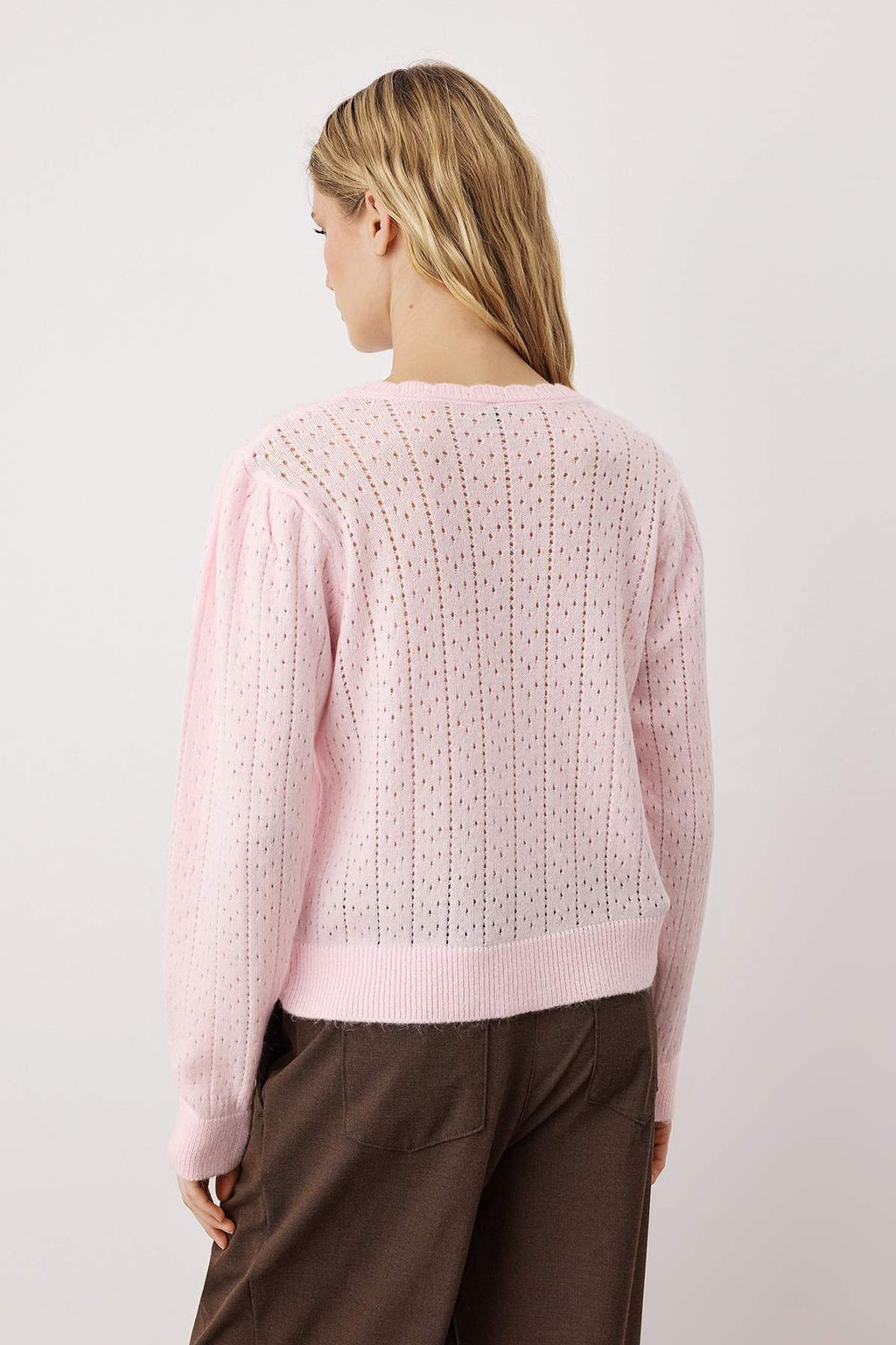 Trendyolmilla Açık Pembe Yumuşak Dokulu Pointelle Triko Hırka TWOAW26HI00034