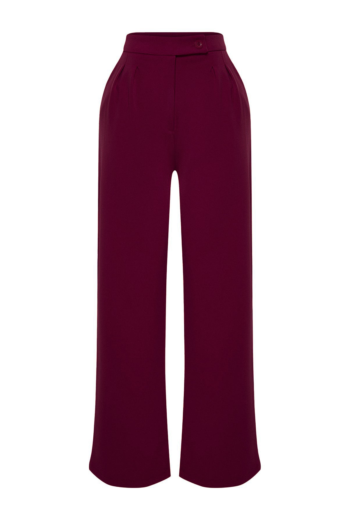 Trendyolmilla Ekru Wide Leg/Geniş Paça Yüksek Bel Dokuma Kumaş Pantolon TWOAW22PL0066