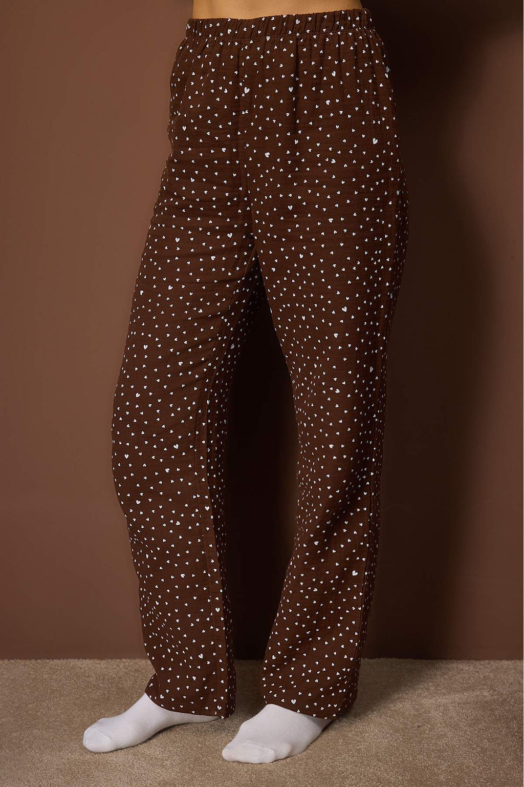 Trendyolmilla Ekru %100 Pamuklu Kalpli Müslin Kumaş Dokuma Pijama Takımı THMAW26PT00110
