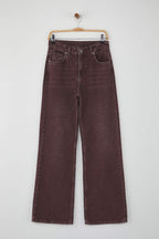 Trendyolmilla Petrol Yüksek Bel Vintage Yıkama Özel Renk Denim Wide Leg/Geniş Paça Jeans TWOAW26JE00110