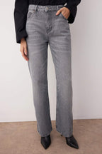 Gri Yüksek Bel Geniş Paça Wide Leg Palazzo %100 Pamuk Non-Stretch Jeans TWOAW26JE00066