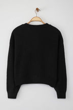 Trendyolmilla Wardrobe Essentials Siyah Alpaka Yünü Karışımlı Geniş Kalıp Triko Hırka | TWOAW26HI00089