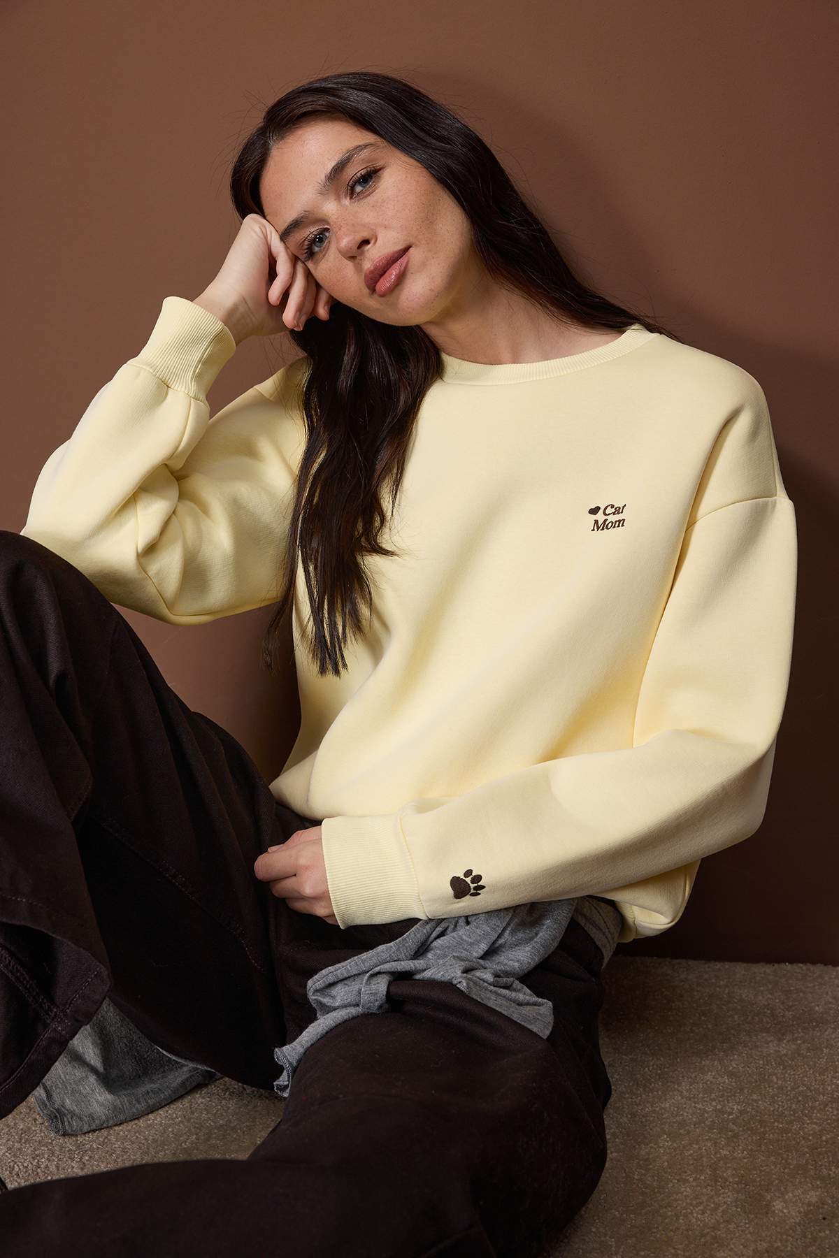Trendyolmilla Kar Melanj Örme Sweatshirt TWOAW26SW00200