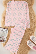 Trendyolmilla Pembe Yumuşak Tuşe Pamuklu Çiçekli Fitilli Örme Pijama Takımı THMAW25PT00194