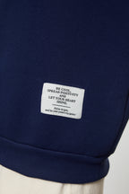 Lacivert Etiket Detaylı Regular Bisiklet Yaka Örme Sweatshirt TWOAW24SW00289