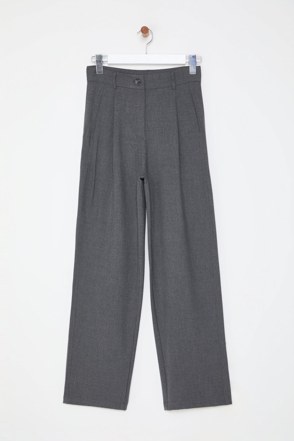 Trendyolmilla Bej Wide Leg Geniş Paça Pileli Dokuma Pantolon TWOAW25PL00105