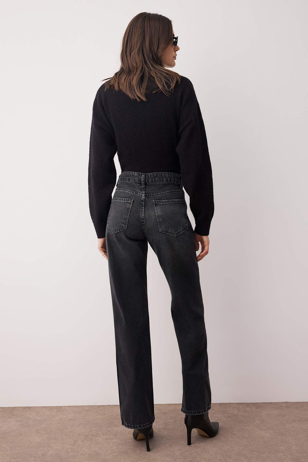 Trendyolmilla Antrasit Yüksek Bel Geniş Paça Wide Leg Jeans TWOAW26JE00083