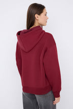 Trendyolmilla Teen Siyah Kapüşonlu Kalın İçi Polarlı Yarım Pat Fermuarlı Cepli Örme Sweatshirt TWOAW26SW00160