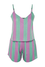 Trendyolmilla Çok Renkli Çizgili İp Askılı Viskon Şortlu Dokuma Pijama Takımı THMSS23PT00225
