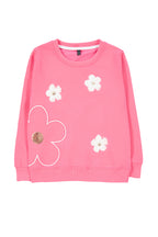 Trendyolmilla Lila Kız Çocuk Mevsimlik-İnce Kedi Desenli Örme Sweatshirt TKDAW25SW00008