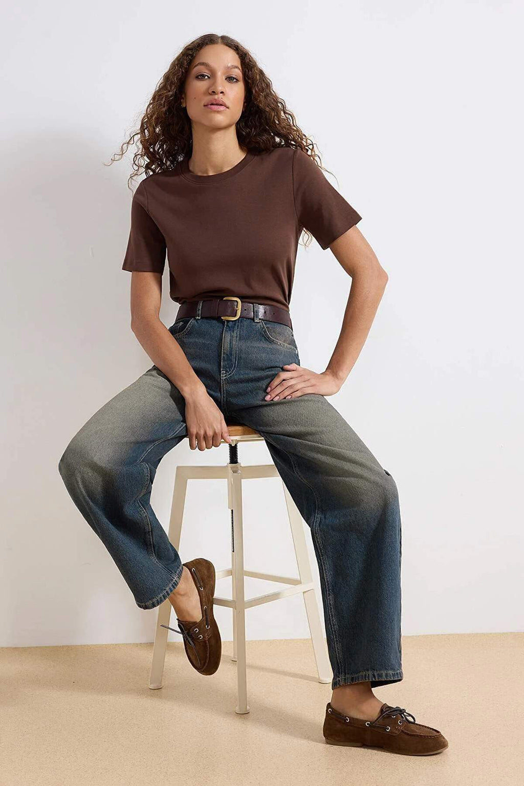 More Sustainable Koyu Mavi Normal Bel Loose Baggy %100 Pamuk Non-Stretch Jeans TWOAW25JE00140