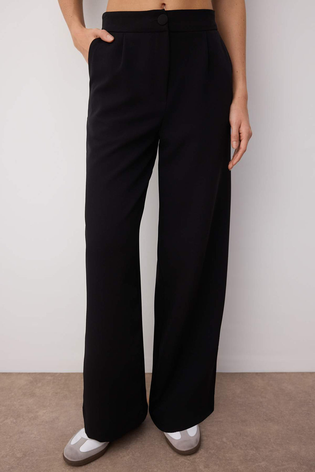 Trendyolmilla Açık Mavi Wide Leg/Geniş Paça Pilili Dokuma Kumaş Pantolon TWOSS21PL0189