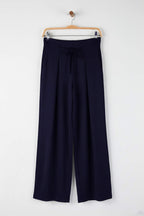 Trendyolmilla Taş Wide Leg Yumuşak Kumaşlı Pilili Esnek Örme Pantolon TWOAW26PL00138