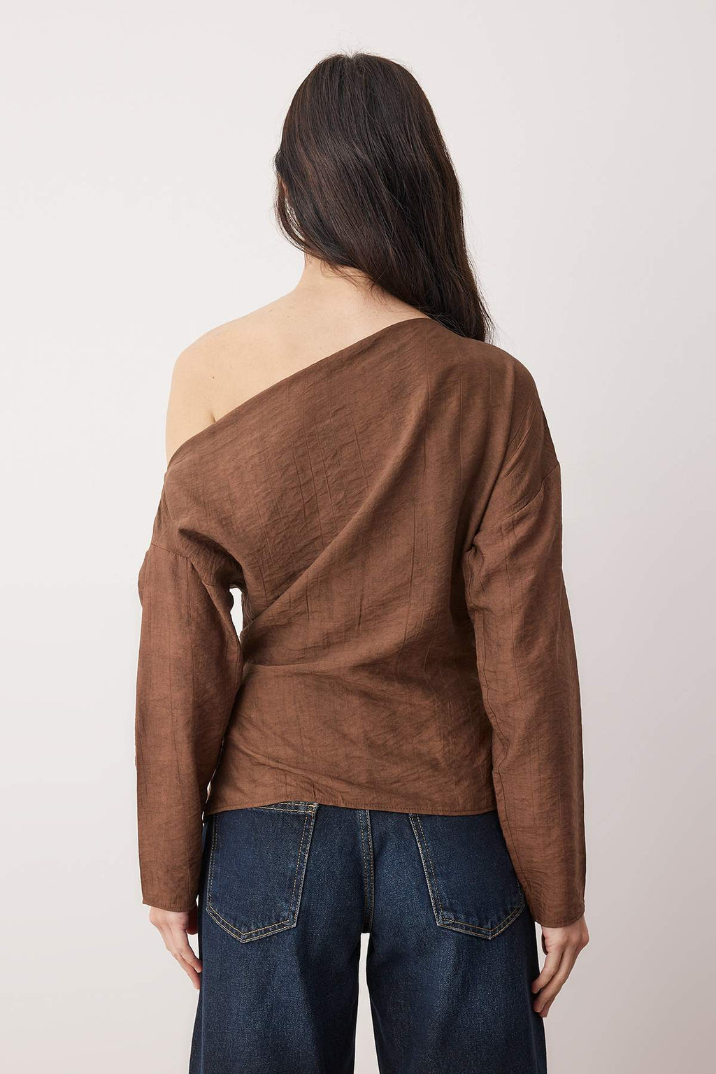 Trendyolmilla Ördek Başı Yeşili Aksesuar Detaylı Düşük Omuz Dokuma Bluz TWOAW26BZ00280