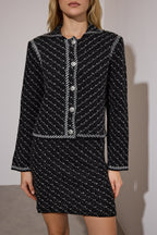 Limited Edition Siyah Ceket Yaka Simli Triko Hırka TWOAW26HI00258