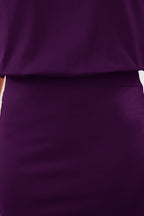 Trendyolmilla Mor Düz Yumuşak Kumaşlı Fitted/Vücuda Oturan Kısa Kollu Esnek  Örme Elbise TWOSS24EL00756