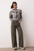 Trendyolmilla Vizon Yüksek Bel Bilek Boy Culotte %100 Pamuklu Jeans TWOAW26JE00190