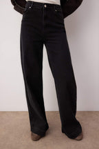 Trendyolmilla Açık Mavi Paça Detaylı Yüksek Bel Wide Leg Comfort Jeans TWOAW26JE00000