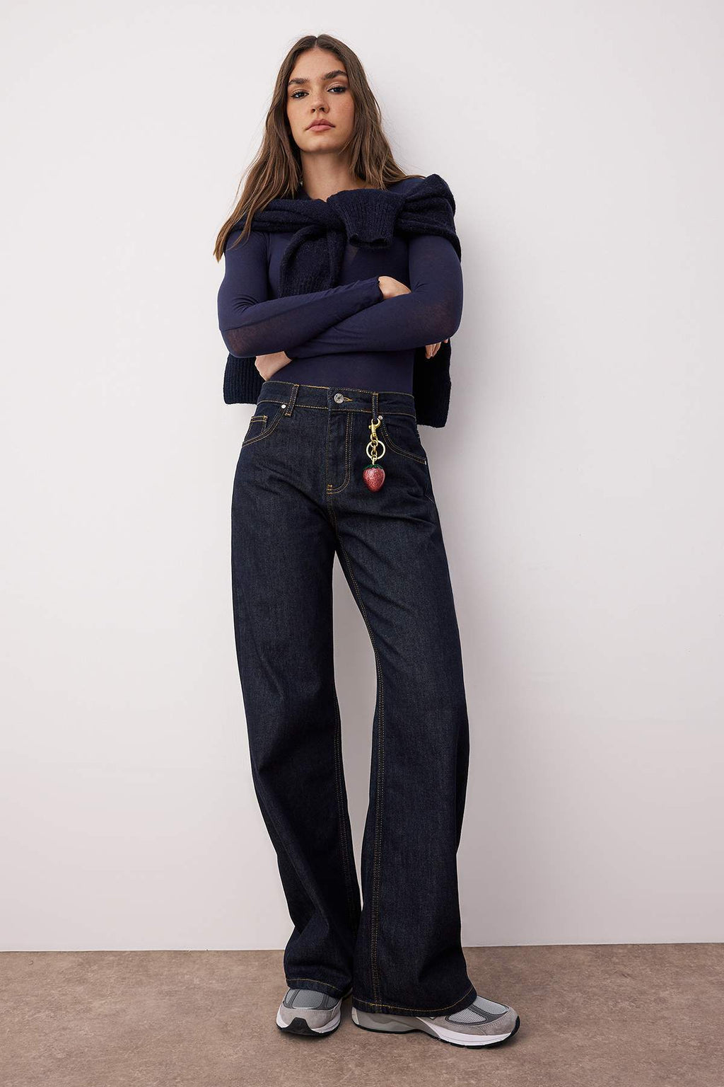 Trendyolmilla Gri  Yüksek Bel Wide Leg Jeans TWOAW26JE00007